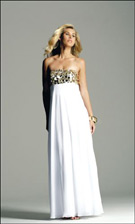 Faviana 6148 White/Gold Dress