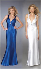 La Femme 12298w Blue/White Dress