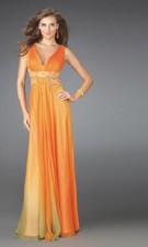 La Femme 14422 Orange Dress