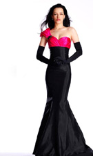 Sherri Hill 1123 Black/Fuchsia Dress