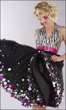 Terani 7495 Black Fuchsia Dress