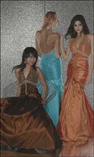 Tiffany 6691 Brown/Turquoise/Orange Dress
