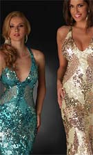 Flash 3497L Turquoise/Ivory/Gold Dress