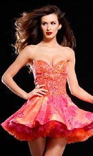 Jovani 153838 Orange Dress