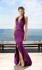 low cut purple prom